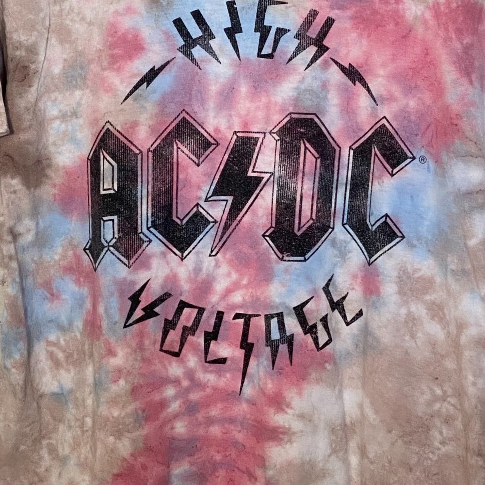 AC DC Pink & Tan Tie Dye Tee